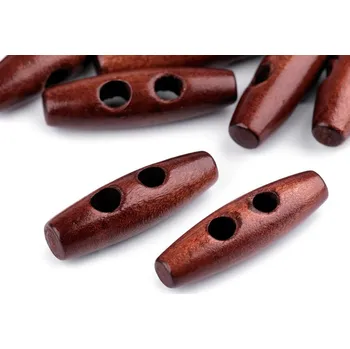Knoflík Knoflík dřevěný oliva 12x40 mm 10 kusů - 5 červenohnědá - lakované