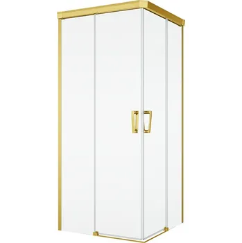 Ronal Bathrooms (Sanswiss) Dvoudílné posuvné dveře Ronal Cadura levé / 1 strana rohového vstupu 700 x 2000 mm, zlatá/sklo čiré