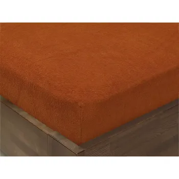 Prostěradlo Froté prostěradlo s napínací gumou - terakota 160x200