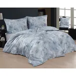 Povlečení Matějovský SAVIO, listy, světle modré, bavlněný MAKO satén, 140x200cm + 70x90cm