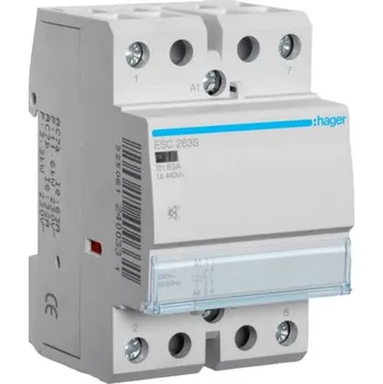 Stykač Hager ESC263S Stykač se sníž. hlučností 63A, 2S, 230V AC