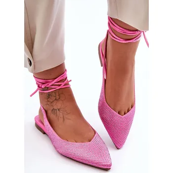 Dámské baleríny Dámské baleríny s kamínky zdobené růžové Jange 37