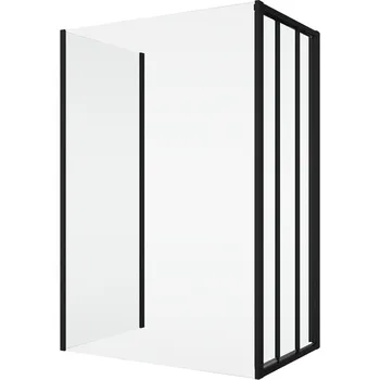 Ronal Bathrooms (Sanswiss) Doplňková boční stěna Ronal Divera v 90° 700 x 2000 mm, černá matná/sklo čiré