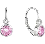 Evolution Group s.r.o. Stříbrné náušnice dětské kulaté se zirkony 11479.3 rose