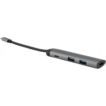 USB Hub Verbatim USB-C/2x USB 3.0, USB-C, HDMI - šedý