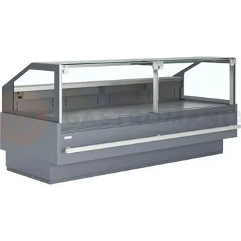 Chladicí vitrína obslužná ventilovaná s agregátem a čelním rovným zvedacím sklem s tlumiči | JUKA, Tucana 02 2,5