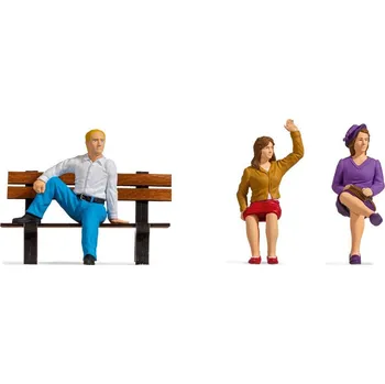 Modelářství Postavičky Sedící s lavičkou G - Noch 17351 (Zahradní železnice)