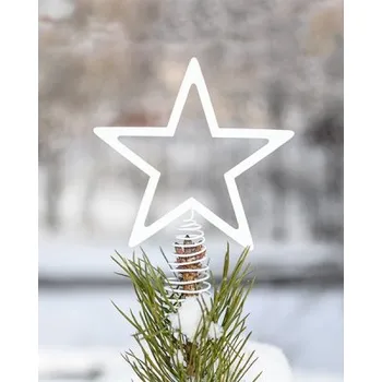 Vánoční ozdoba Storefactory Scandinavia Špička na stromeček Starby Flat White bílá