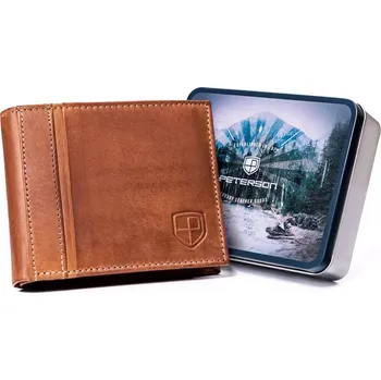Peněženka Peterson Pánská peněženka v dárkové krabici - PTN N008-PCA TAN BROWN RFID