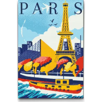 Diamantové malování Diamantové malování - Paříž, Francie Velikost: 40x60cm, Rámování: Pouze srolované plátno, Diamanty: Kulaté