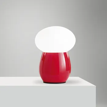 Lampička Fabas 3752-30-104 Freddy, červená stolní lampička s vypínačem, 1x40W E27, výška 30cm