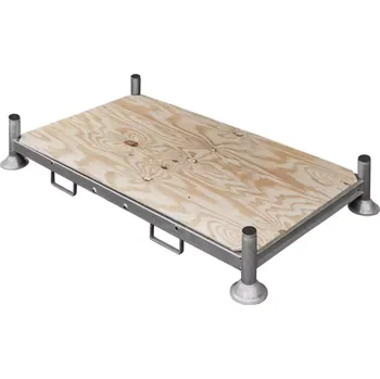 Dílenský regál Sloupková paleta 202,5x118x31 cm, pozink - základna z překližky