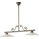 Redo LEA 02-905 + CF29 - Stropní dvouramenné retro svítidlo Ø skla 29cm (Retro výškově nastavitelný lustr s keramickými stínidly)