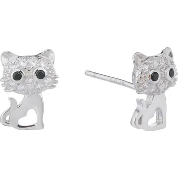 Náušnice BEALIO BEALIO Stříbrné náušnice KOČKA 03-08367-2624 bílá