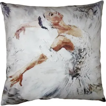 Dekorativní polštářek Povlak na polštář s malbou baletky – 45x45 cm