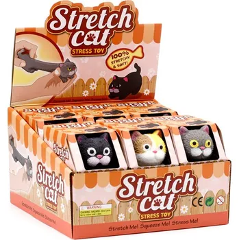 Hračka pro kočku Natahovací kočka, antistres, kočka ve 3 barvách