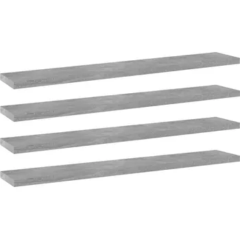 police ZBXL Police na knihy 4 ks betonově šedé 60x10x1,5cm kompozitní dřevo