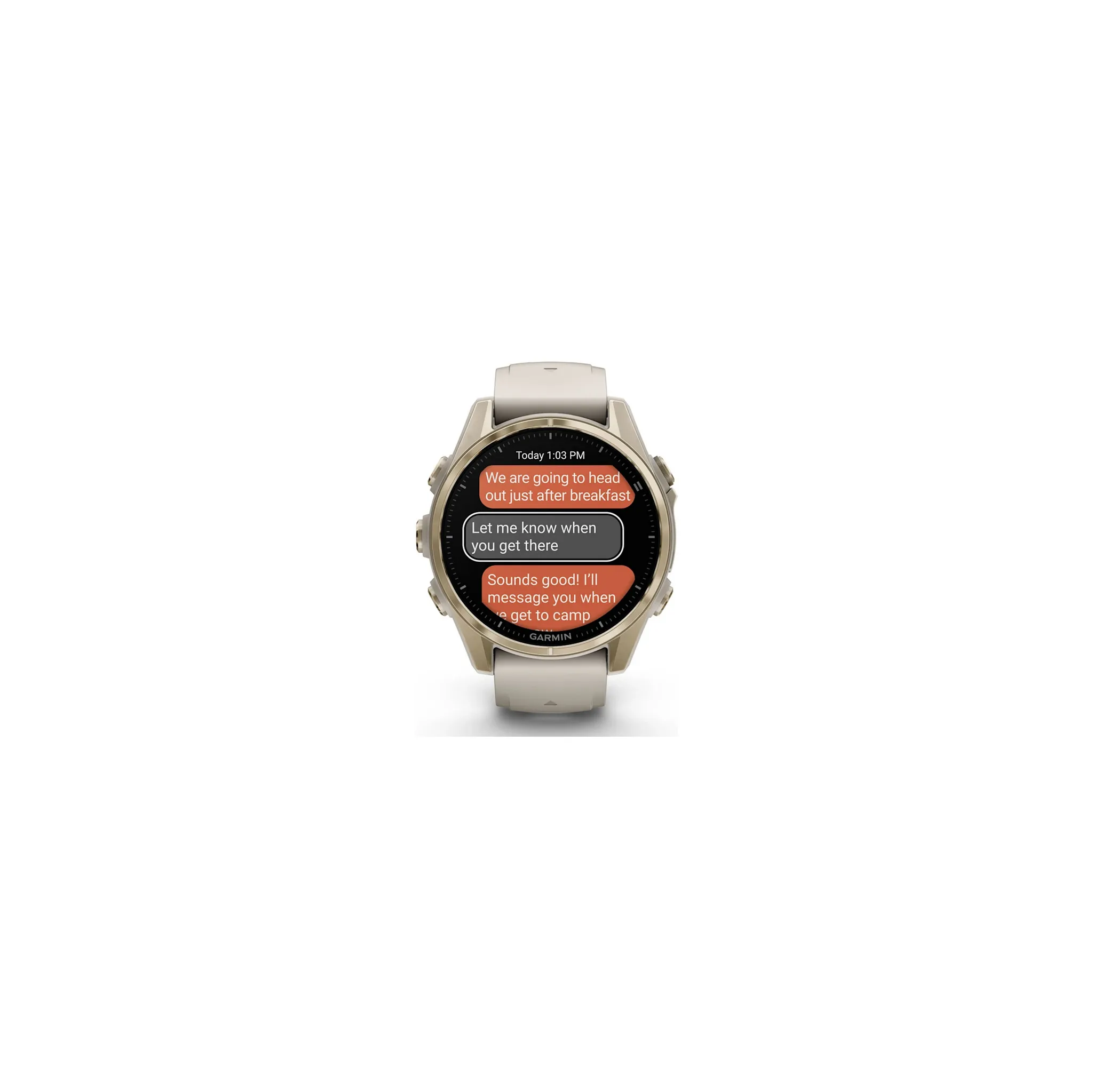 Fotografie 3 - Chytré hodinky Garmin fēnix 8 43 mm AMOLED Sapphire Soft Gold Fog Gray Silicone Band