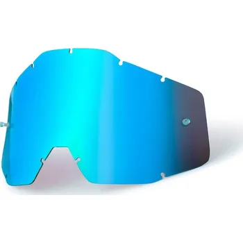 Motocyklové brýle náhradní plexi pro brýle 100% Racecraft/Accuri/Strata modré chrom, Anti-fog