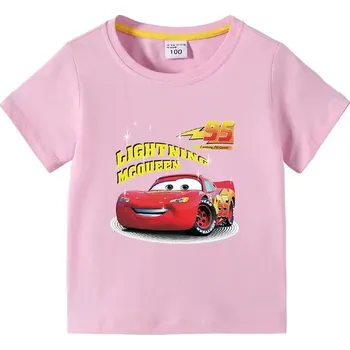 Dívčí tričko Dětské tričko CARS Lightning McQueen (mix barev) Barva: světle růžová, Velikost: 150