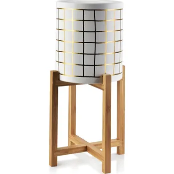 Květináč Květináč na stojanu Ava II bílý/zlatý