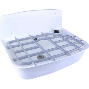 Kanalizační potrubí Plastová výlevka s roštem a sifonem - bílá