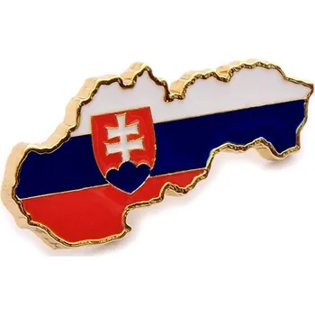 Odznak (pins) mapa Slovensko 3x1,5 cm - barevný