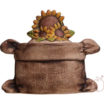 Dóza na potraviny Dóza z keramiky se slunečnicemi ručně malovaná