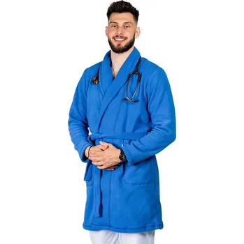 Zdravotnický oděv Modrý fleecový župan - unisex | drinuniforma.cz
