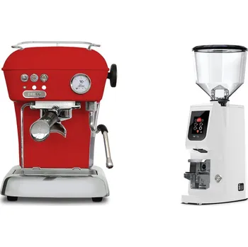 Kávovar Ascaso Dream ONE, Love Red + Eureka Atom W 75, white