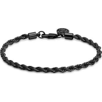 Náramek Essentials | 4mm točený řetízkový náramek v&nbsp;černé barvě gunmetal - Lucleon