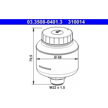 Brzdová kapalina Vyrovnávací nádoba, brzdová kapalina ATE 03.3508-0401.3