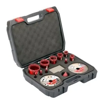 Vrták Festa INDUSTRY sada vykružovacích korunek 6/8/10/12/20/28/35/40/55/68 mm, 2x kotouč, brusná korunka, M14, diamantové, pro úhlové brusky