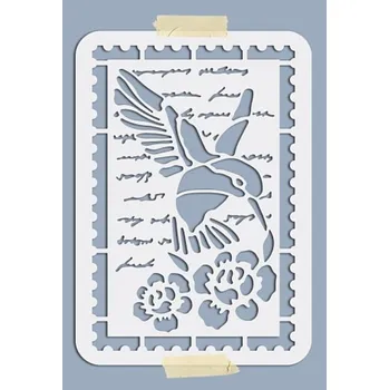 Plast. šablona, PTÁČEK A DOPIS 3, 18x27,1 cm, 1ks