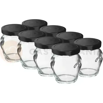 Sklenice Zavařovací sklenice Twist-off amfora 106 ml s barevným víčkem Ø 53/4 - 8 ks | BROWIN, 132106