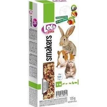 Krmivo pro hlodavce LOLO SMAKERS 3v1 klasy ovoce/zelenina/carob pro hlodavce 135 g