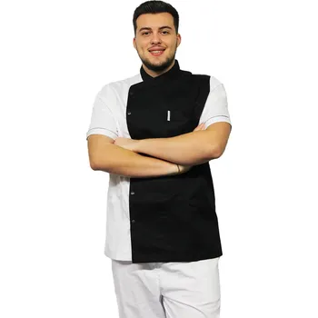 Zdravotnický oděv Kuchařský rondon - bílý/černý - pánský | drinuniforma.cz