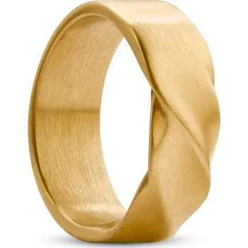 Prsten Evan Brody kroucený ocelový prsten ve zlaté barvě - Lucleon