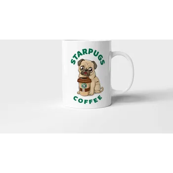 Hrnek s Mopsem Starpugs Coffee - Světle zelená