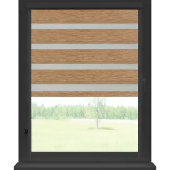 Roleta Dekodum Roleta den a noc v antracitové kazetě zatemňovací, barva látky Jantarová Šířka (cm): 32, Výška (cm): Standardní (do 150 cm), Strana mechanismu: Levá