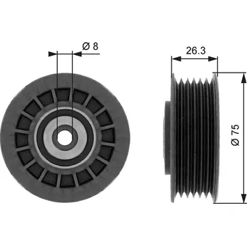 Napínací kladka, žebrovaný klínový řemen GATES T38092