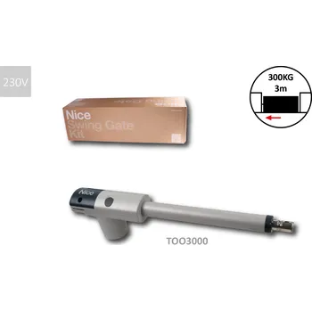 Pohon brány TOO - pohon pro křídlovou bránu do 3m/křídlo, 1x TOO3000 (230V, 340W, 2000N), teleskopický, bez koncových dorazů