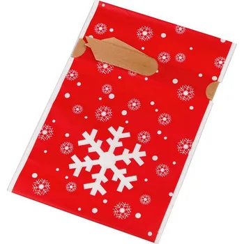 Vánoční dekorace Sáček s atlasovou stuhou vánoční 15x23 cm, barva 2 červená vločka