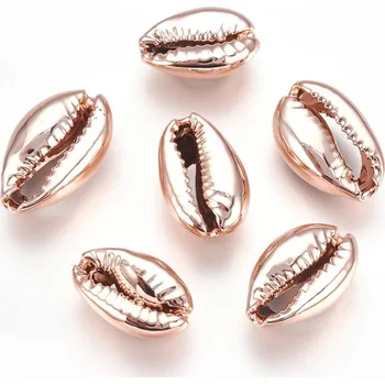 Dětské navlékací korálky Kauri mušle 15~20x10~12x5~6 mm - růžové zlato