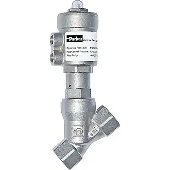 Instalatérský materiál Ventil 2/2 s úhlovým sedlem, normálně uzavřený, 1/2" Parker PA15C1G4R032S