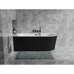 Volně stojící vana AVITA A-LINE černá/bílá, sifon se štěrbinovým přepadem, VANAVITAL15LBW