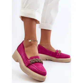 Dámské mokasíny Dámské semišové mokasíny s ozdobou Zazoo 3429/W Barva: Růžová, Velikost: 40