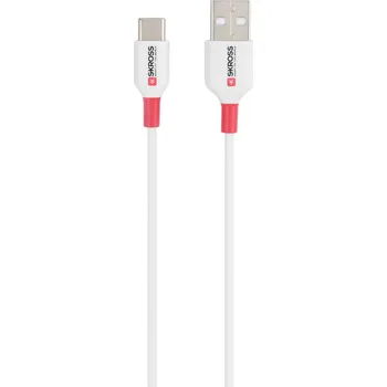 elektrický kabel Skross USB kabel USB 2.0 USB-A zástrčka, USB-C ® zástrčka 1.20 m bílá kulatý SKCA0002A-C120CN