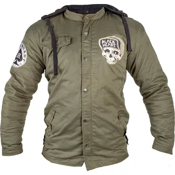 Moto bunda W-TEC Black Heart Pánská bunda Khaki Jacket s aramidem Garage Built - 3XL