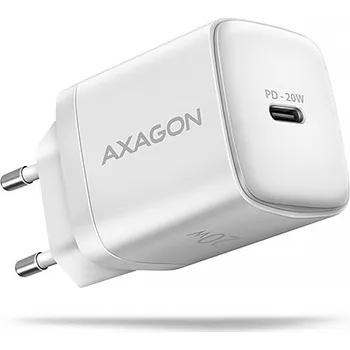 Pouzdro na mobilní telefon AXAGON ACU-PD20W, nabíječka do sítě 20W, 1x port USB-C, PD3.0/PPS/QC4+/AFC/Apple, bílá